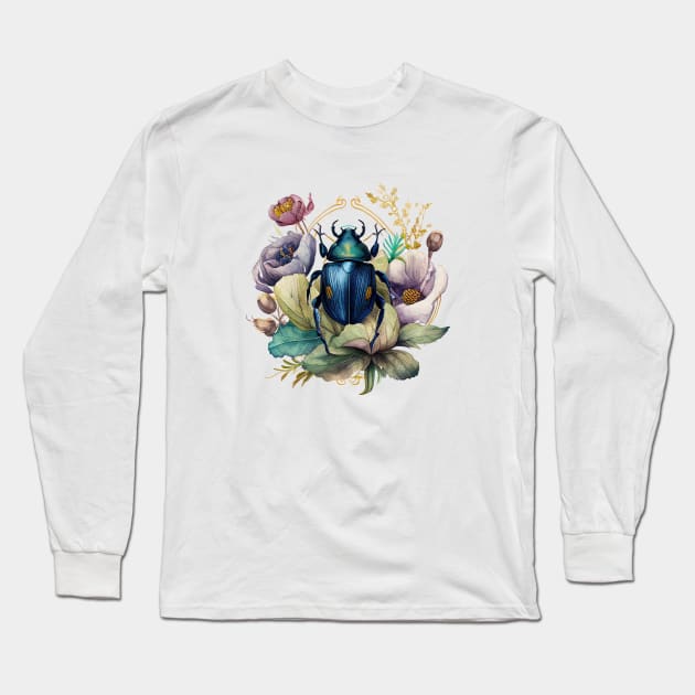 Scarab Long Sleeve T-Shirt by Mixtgifts